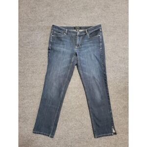 White House Black Market Jeans Womens 8 Ankle Stretch Denim Straight Leg‎ Noir